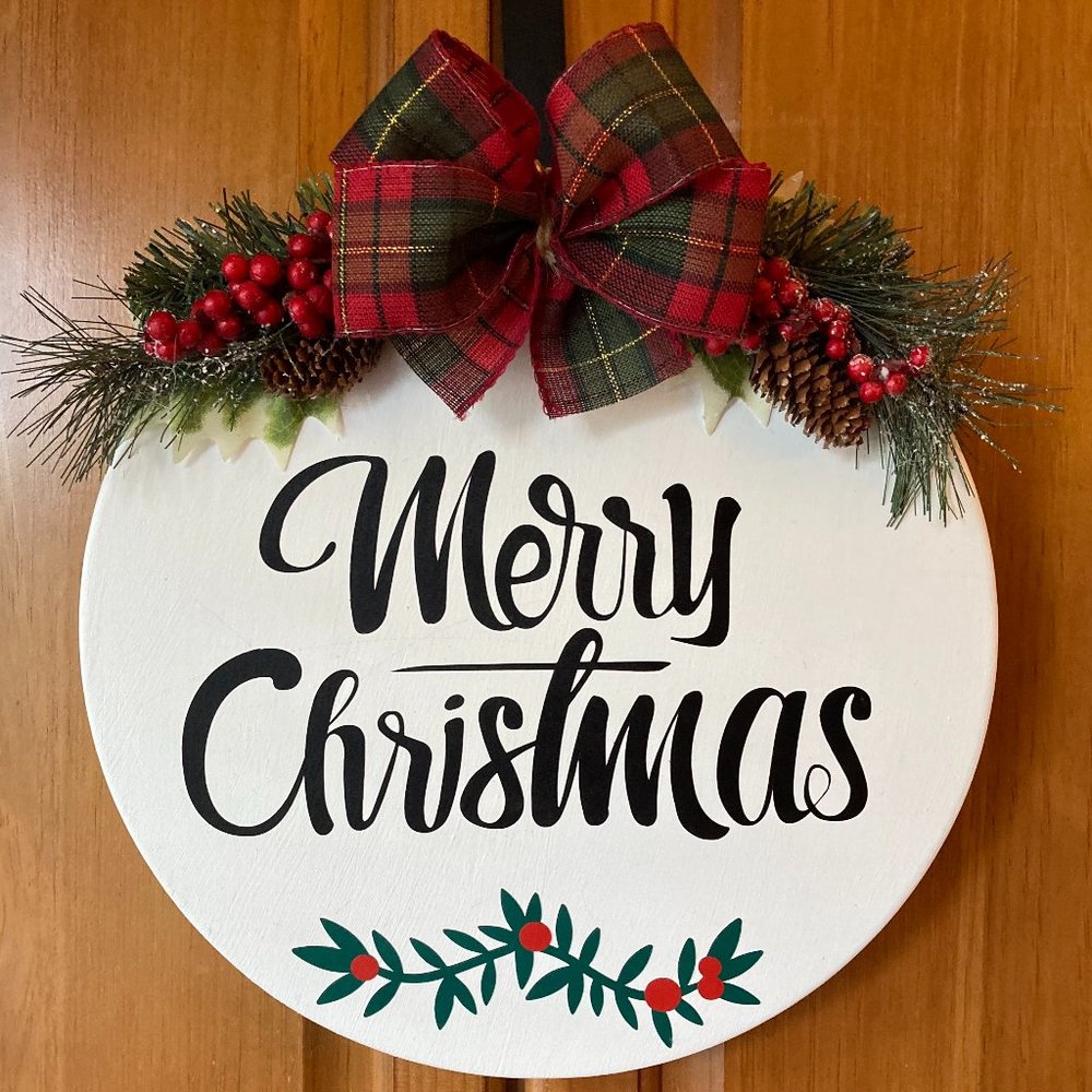 New Handcrafted Wooden Christmas Sign